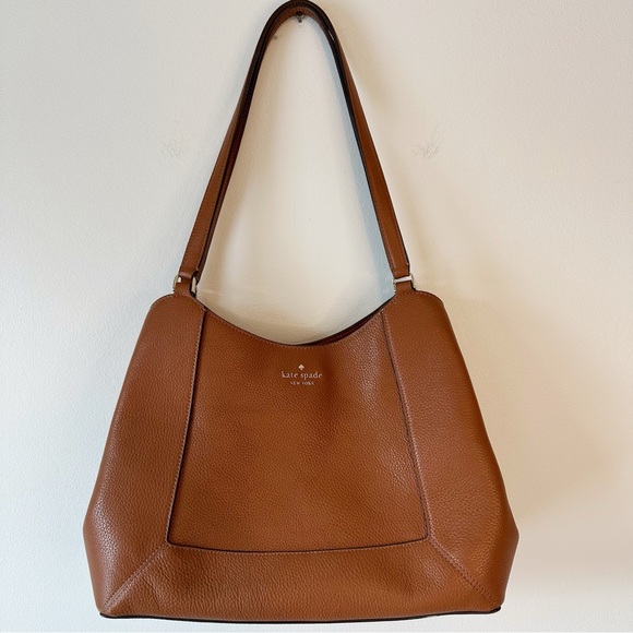 Kate Spade Lena Triple Compartment Shoulder Bag Leather Warm Gingerbread KH435 - Picture 16 of 16